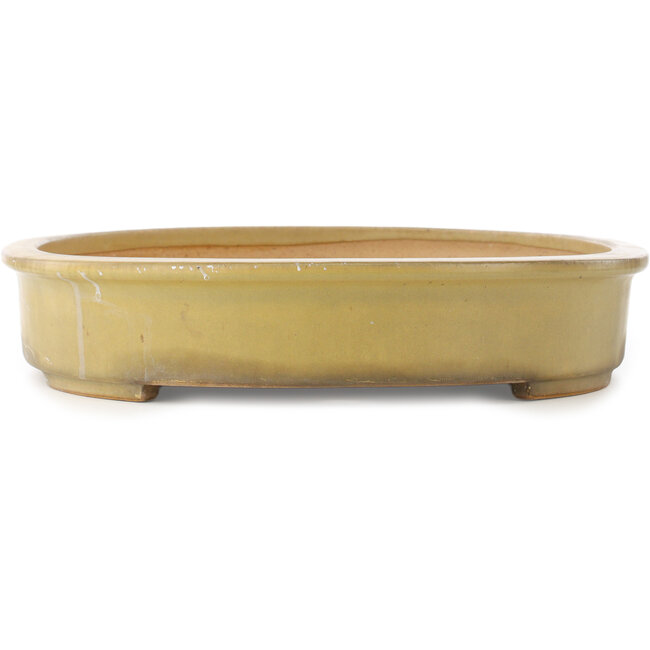 Ovale beige bonsai pot van Reiho - 510 x 395 x 75 mm