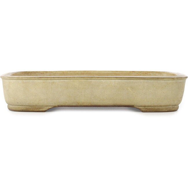 Rectangular beige bonsai pot - 410 x 320 x 70 mm