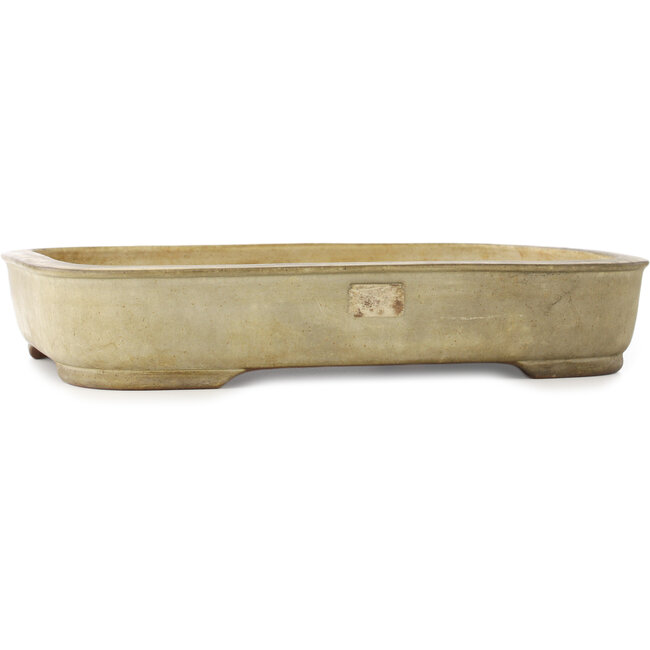 Rechteckiger beiger Bonsaitopf - 410 x 320 x 70 mm -