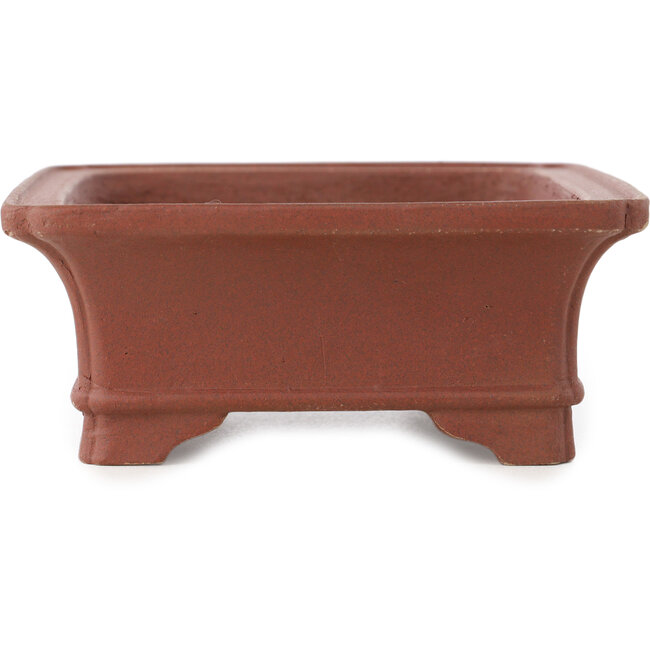 Pot à bonsaï rectangulaire non émaillé de Shibakatsu - 162 x 128 x 52 mm