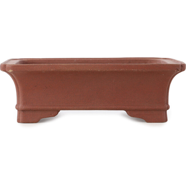 Rechthoekige ongeglazuurde bonsaipot van Shibakatsu - 162 x 128 x 52 mm
