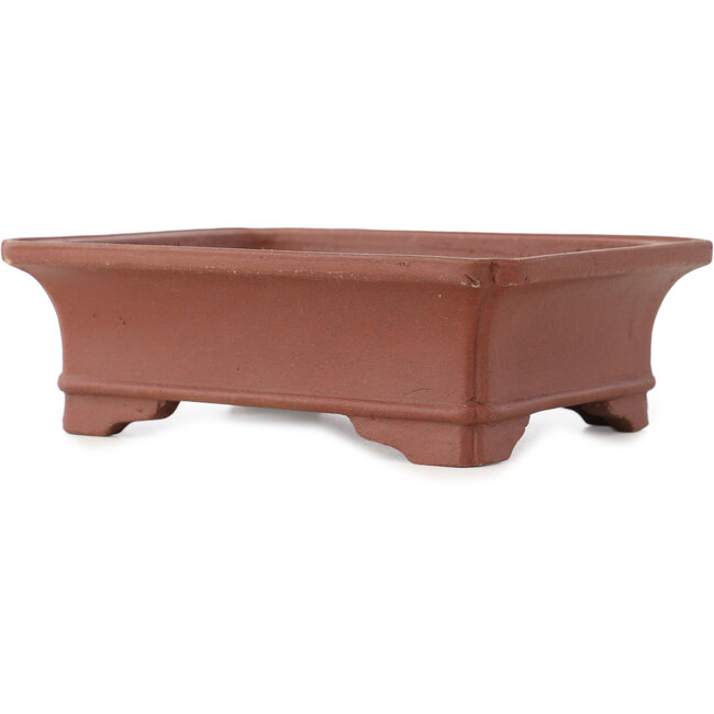Vaso bonsai rettangolare non smaltato di Shibakatsu - 162 x 128 x 52 mm
