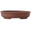 Oval unglazed bonsai pot by Shibakatsu - 205 x 180 x 45 mm