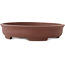 Oval unglazed bonsai pot by Shibakatsu - 205 x 180 x 45 mm