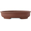 Oval unglazed bonsai pot by Shibakatsu - 205 x 180 x 45 mm