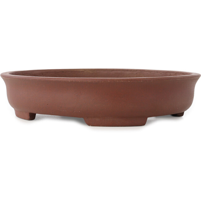 Ovale ongeglazuurde bonsai pot van Shibakatsu - 205 x 180 x 45 mm