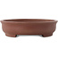 Oval unglazed bonsai pot by Shibakatsu - 205 x 180 x 45 mm