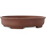 Oval unglazed bonsai pot by Shibakatsu - 205 x 180 x 45 mm