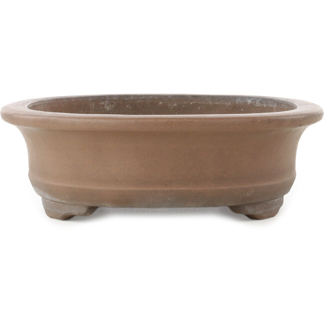 Oval unglazed bonsai pot by Gyouzan - 370 x 295 x 95 mm