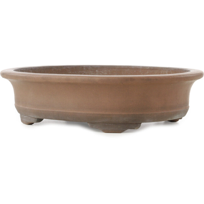 Oval unglazed bonsai pot by Gyouzan - 370 x 295 x 95 mm