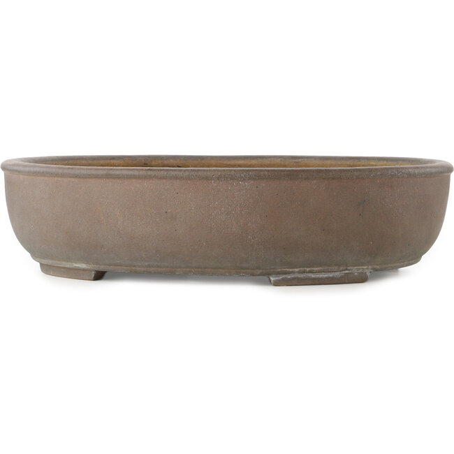 Oval unglazed bonsai pot by Yamaaki Koshosen (first generation) - 492 x 415 x 120 mm
