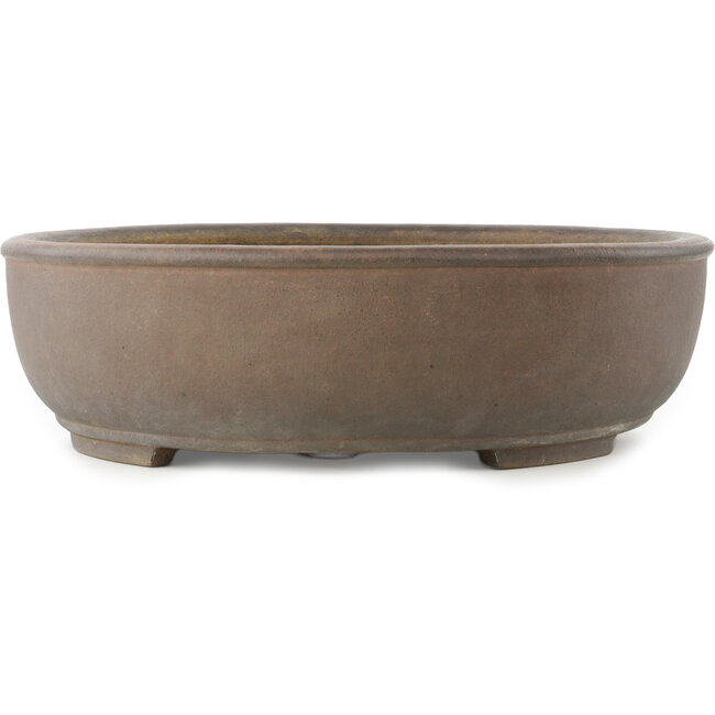 Oval unglazed bonsai pot by Yamaaki Koshosen (first generation) - 492 x 415 x 120 mm