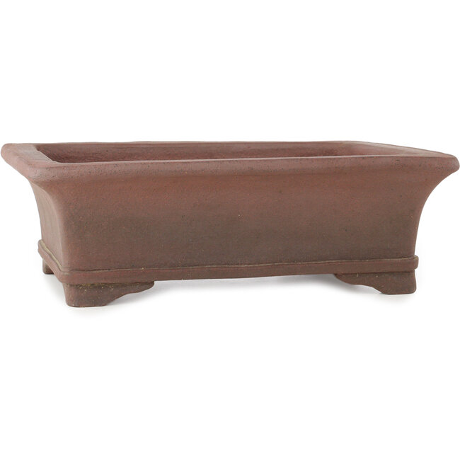 Pot à bonsaï rectangulaire non émaillé de Sensyu - 307 x 230 x 100 mm