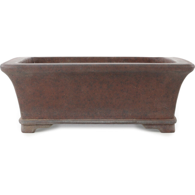 Rectangular unglazed bonsai pot by Gyouzan - 310 x 275 x 115 mm