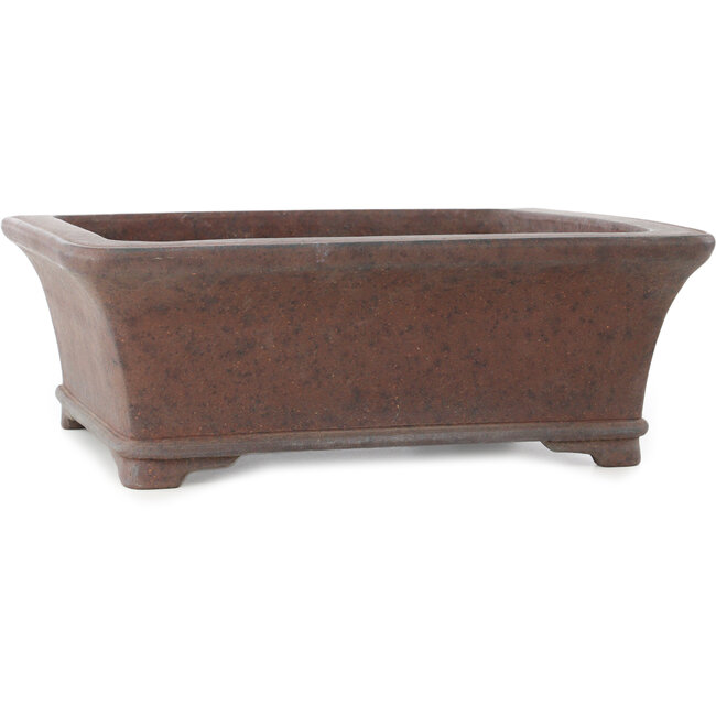 Vaso bonsai rettangolare non smaltato di Gyouzan - 310 x 275 x 115 mm