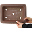 Pot à bonsaï rectangulaire non émaillé de Sensyu - 307 x 230 x 100 mm
