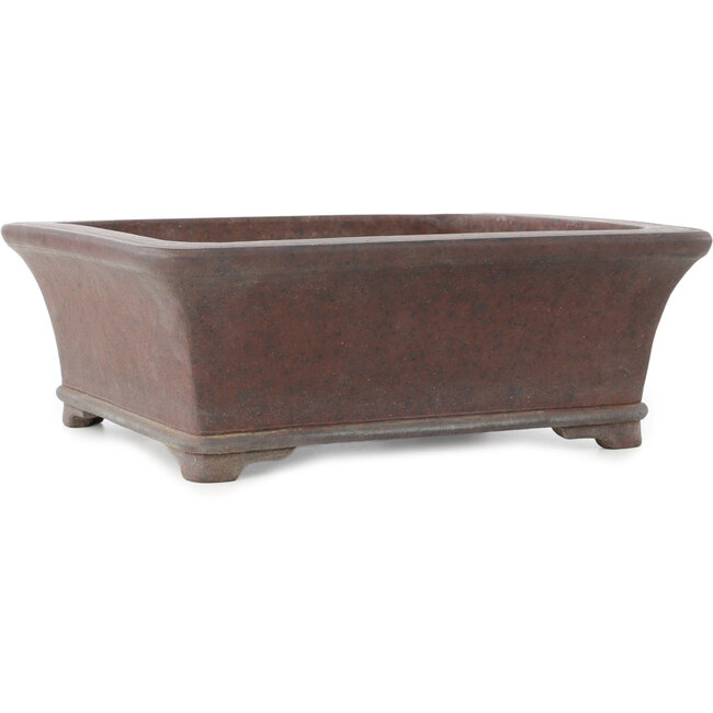 Rectangular unglazed bonsai pot by Gyouzan - 310 x 275 x 115 mm