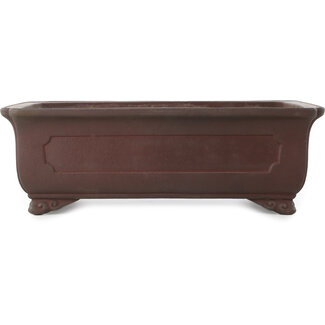  Yamaaki 385 mm rectangular unglazed bonsai pot by Yamaaki, Tokoname, Japan