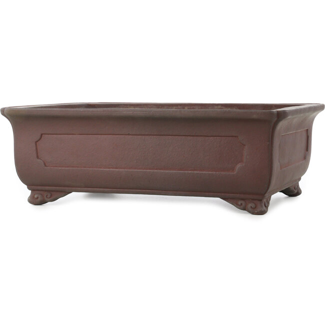 Pot à bonsaï rectangulaire non émaillé de Yamaaki - 385 x 285 x 128 mm