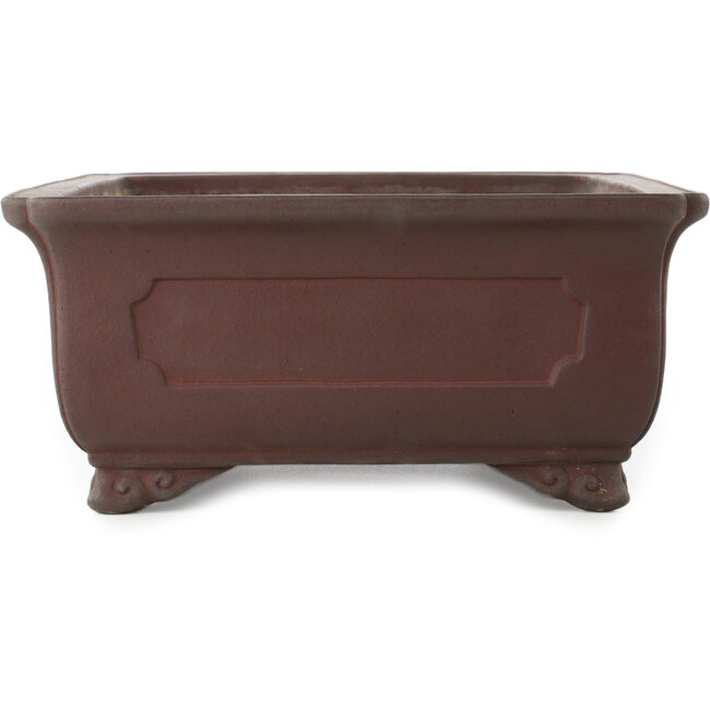 Rectangular unglazed bonsai pot by Yamaaki - 385 x 285 x 128 mm