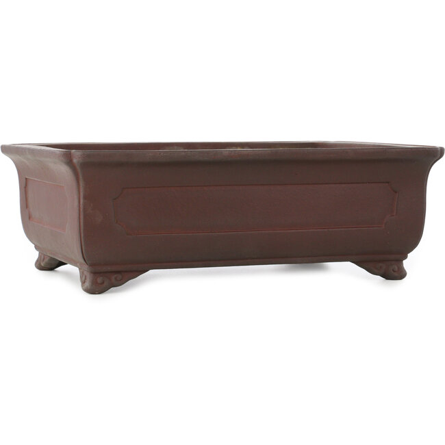 Rectangular unglazed bonsai pot by Yamaaki - 385 x 285 x 128 mm