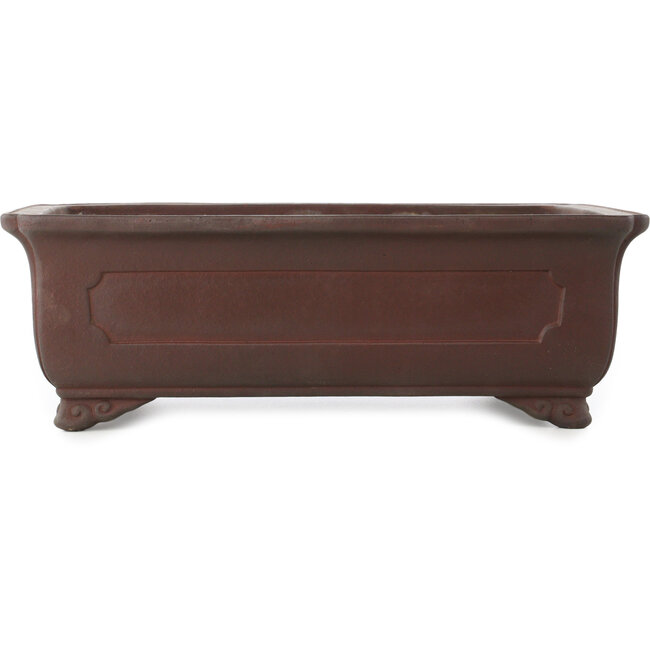 Rectangular unglazed bonsai pot by Yamaaki - 385 x 285 x 128 mm