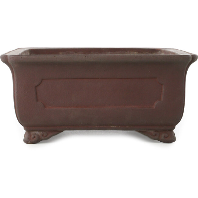 Rectangular unglazed bonsai pot by Yamaaki - 385 x 285 x 128 mm