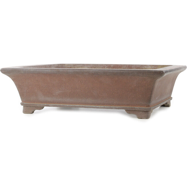 Rectangular unglazed bonsai pot by Gyouzan - 410 x 352 x 115 mm