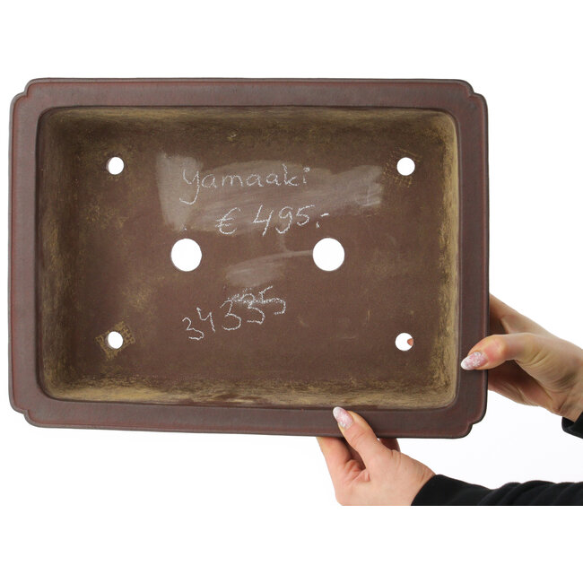 Pot à bonsaï rectangulaire non émaillé de Yamaaki - 385 x 285 x 128 mm