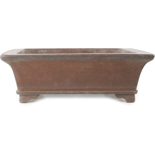 Rectangular unglazed bonsai pot by Gyouzan - 410 x 352 x 115 mm