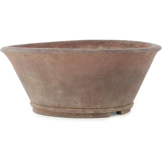 Round unglazed bonsai pot by Sensyu - 235 x 235 x 100 mm