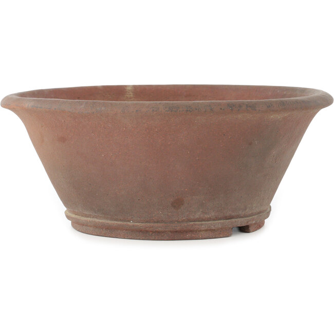 Round unglazed bonsai pot by Sensyu - 240 x 240 x 97 mm