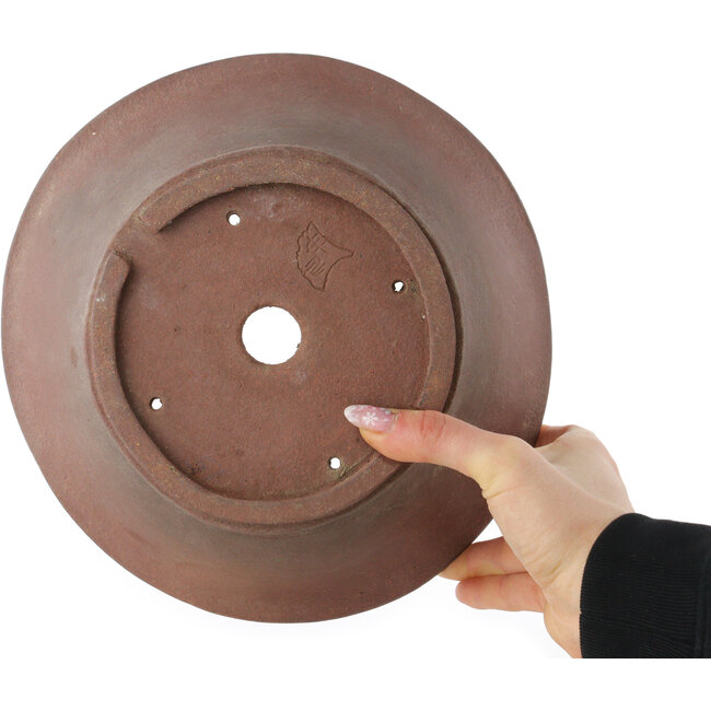 Pot à bonsaï rond non émaillé de Sensyu - 240 x 240 x 97 mm