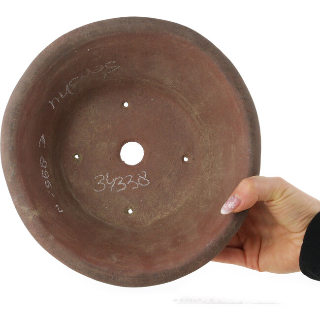 Vaso bonsai rotondo non smaltato di Sensyu - 240 x 240 x 97 mm