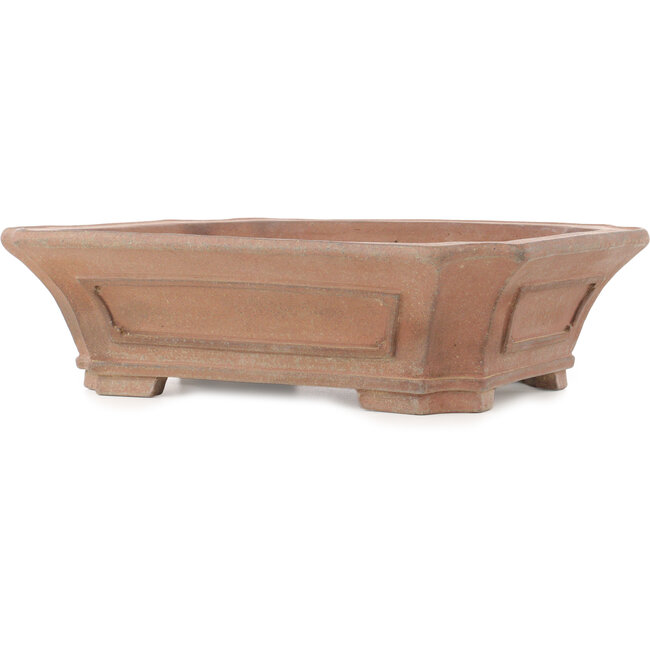 Rectangular unglazed bonsai pot by Sensyu - 400 x 310 x 110 mm