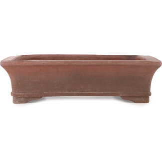 370 mm rectangular unglazed bonsai pot by Sensyu, Japan