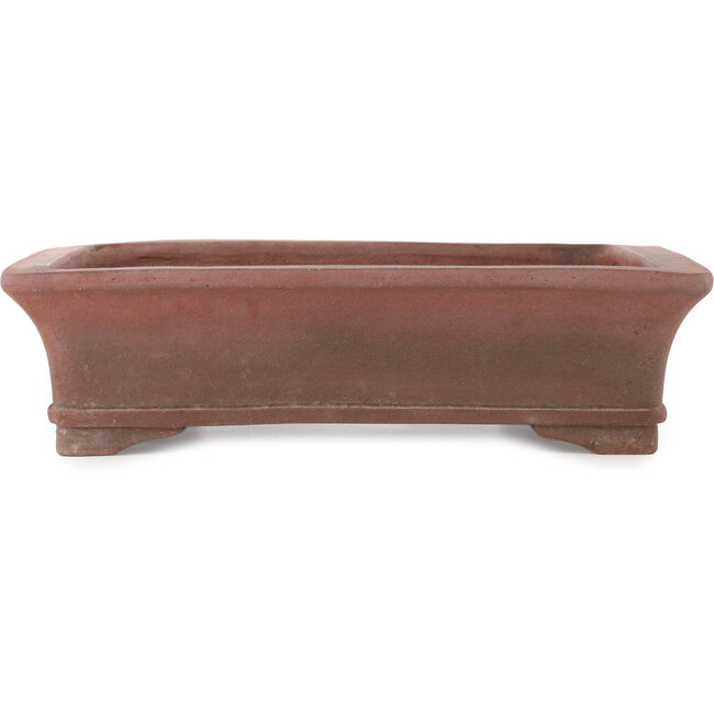 Rectangular unglazed bonsai pot by Sensyu - 370 x 298 x 95 mm