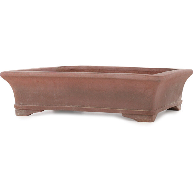 Vaso bonsai rettangolare non smaltato di Sensyu - 370 x 298 x 95 mm