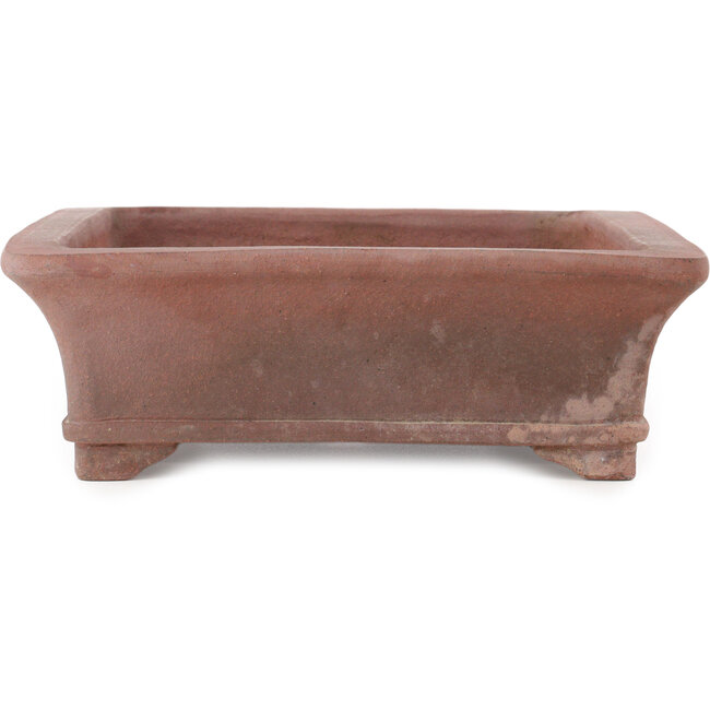 Rectangular unglazed bonsai pot by Sensyu - 370 x 298 x 95 mm