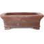 Rectangular unglazed bonsai pot by Sensyu - 370 x 298 x 95 mm