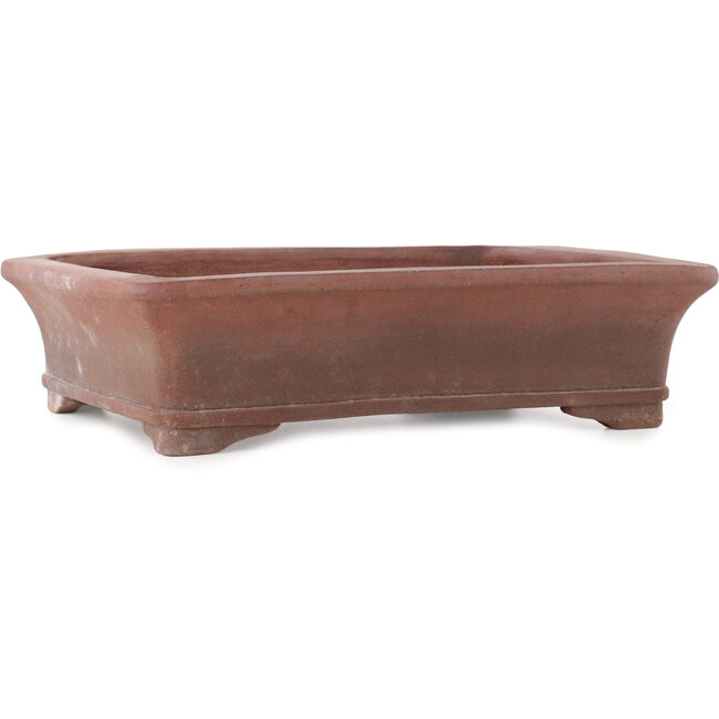 Rechthoekige ongeglazuurde bonsaipot van Sensyu - 370 x 298 x 95 mm