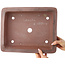 Pot à bonsaï rectangulaire non émaillé de Sensyu - 370 x 298 x 95 mm
