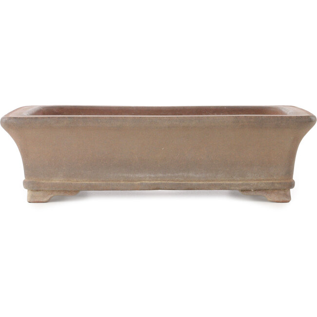 Rectangular unglazed bonsai pot by Syu-zan - 365 x 265 x 100 mm
