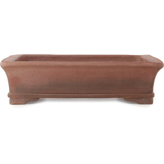 362 mm rectangular unglazed bonsai pot by Sensyu, Japan