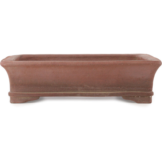 Pot à bonsaï rectangulaire non émaillé de Sensyu - 362 x 305 x 98 mm