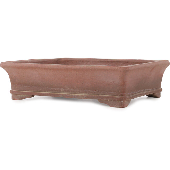 Rectangular unglazed bonsai pot by Sensyu - 362 x 305 x 98 mm