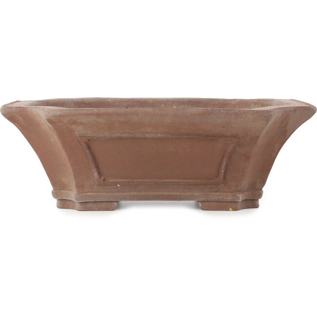 Square unglazed bonsai pot by Sensyu - 395 x 355 x 135 mm