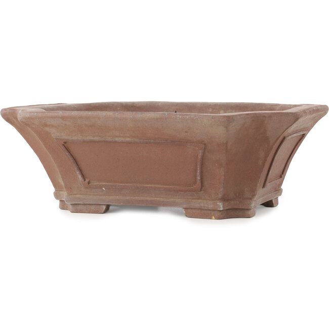 Square unglazed bonsai pot by Sensyu - 395 x 355 x 135 mm