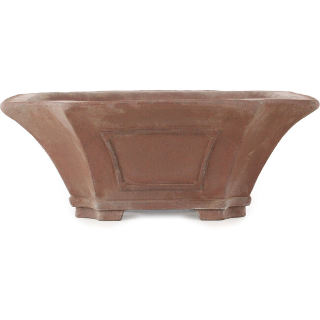 Vaso bonsai quadrato non smaltato di Sensyu - 395 x 355 x 135 mm