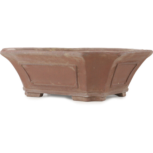 Vierkante ongeglazuurde bonsaipot van Sensyu - 395 x 355 x 135 mm